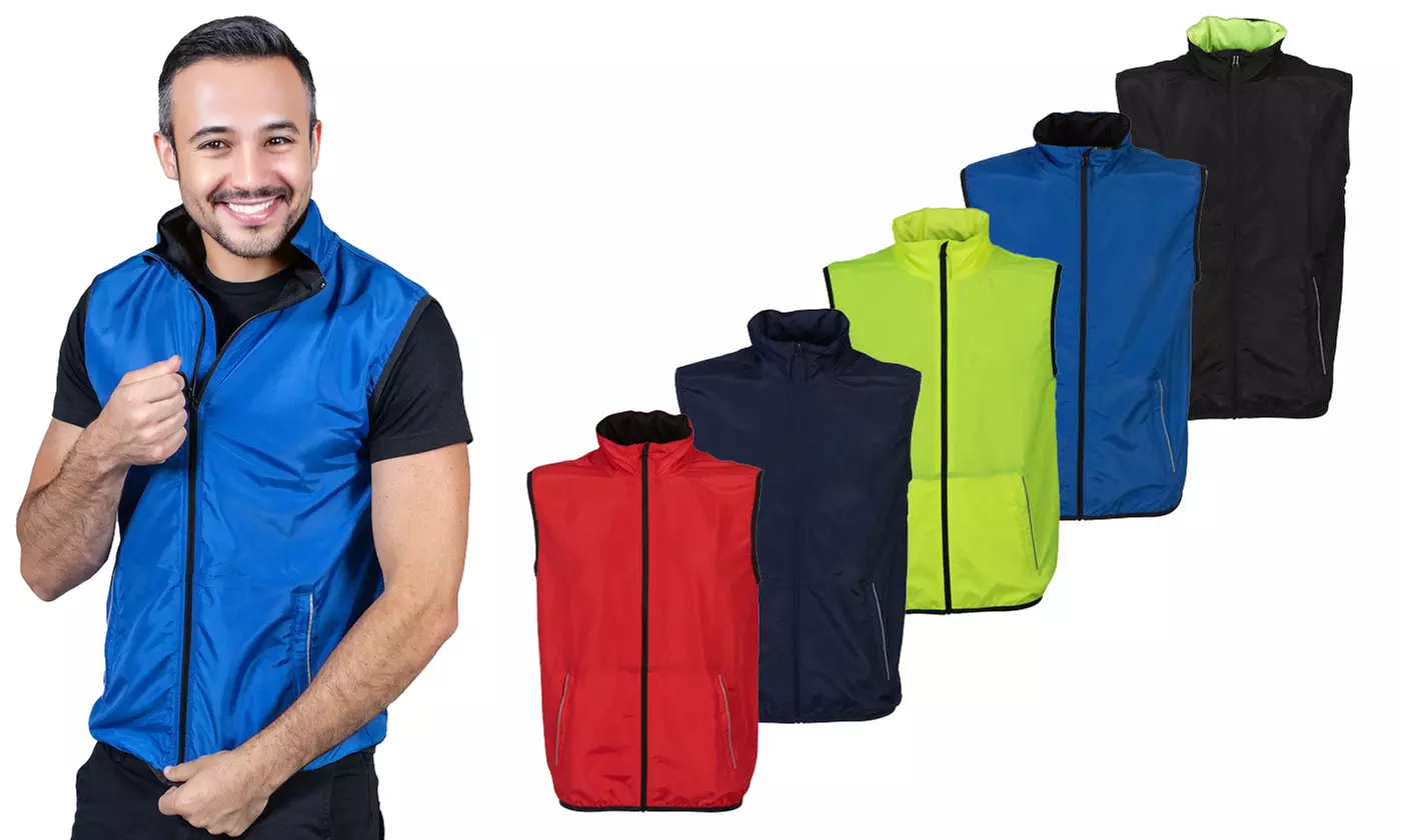 1 o 2 Gilet tecnico traspirante con dettagli rifrangenti e tasche con zip