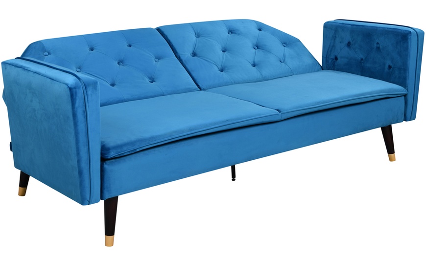 Image 6: Malmo Plush Velvet Sofa Bed