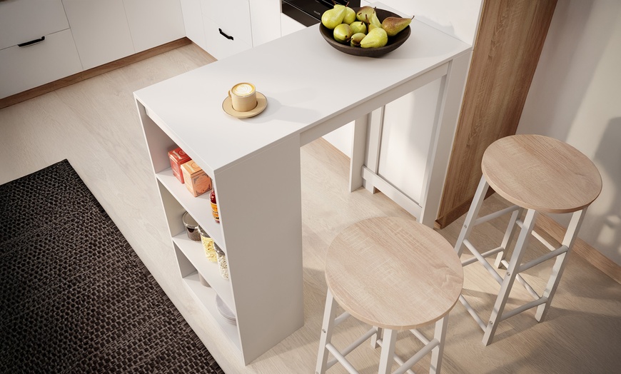 Image 6: Tavolo alto Kyra con sgabelli