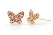 Kids Crystals Butterfly Stud Earrings in 14K Gold - Image 5