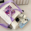 Image 5: Lightweight Purple Canvas Bag with Playful Design