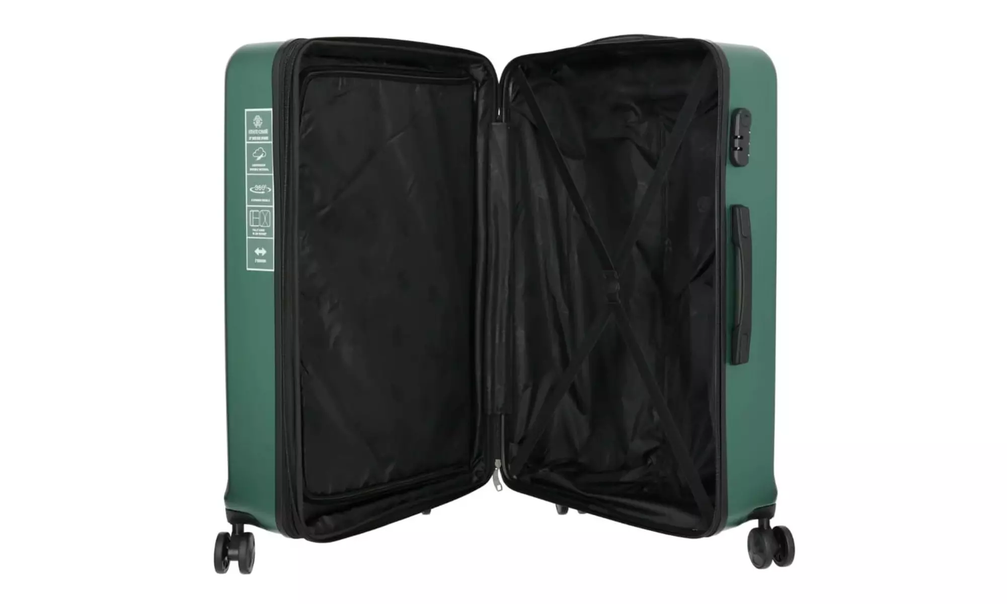 Roberto Cavallii Luxury 3-Piece Luggage Set with 8 Spinner Wheels