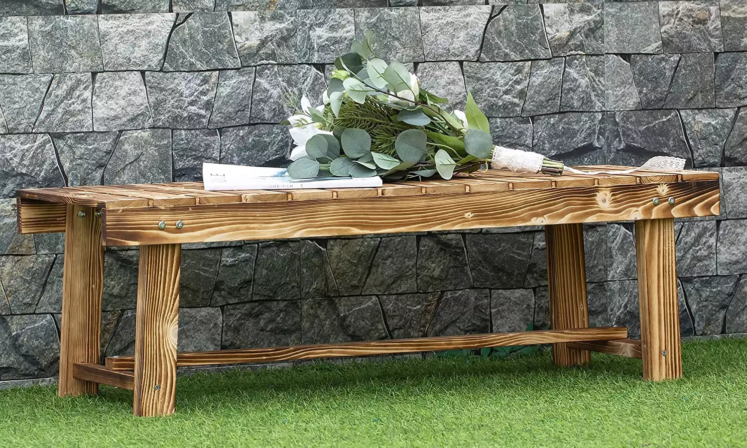 Outsunny Two-Seater Outdoor Garden Bench - Primary Image