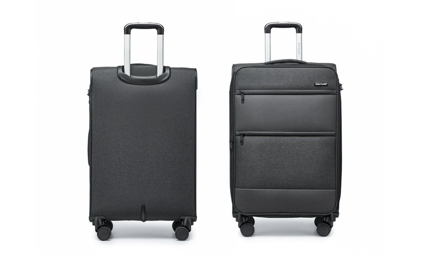 Image 10: Individual or 3 piece Soft Shell Suitcase Set