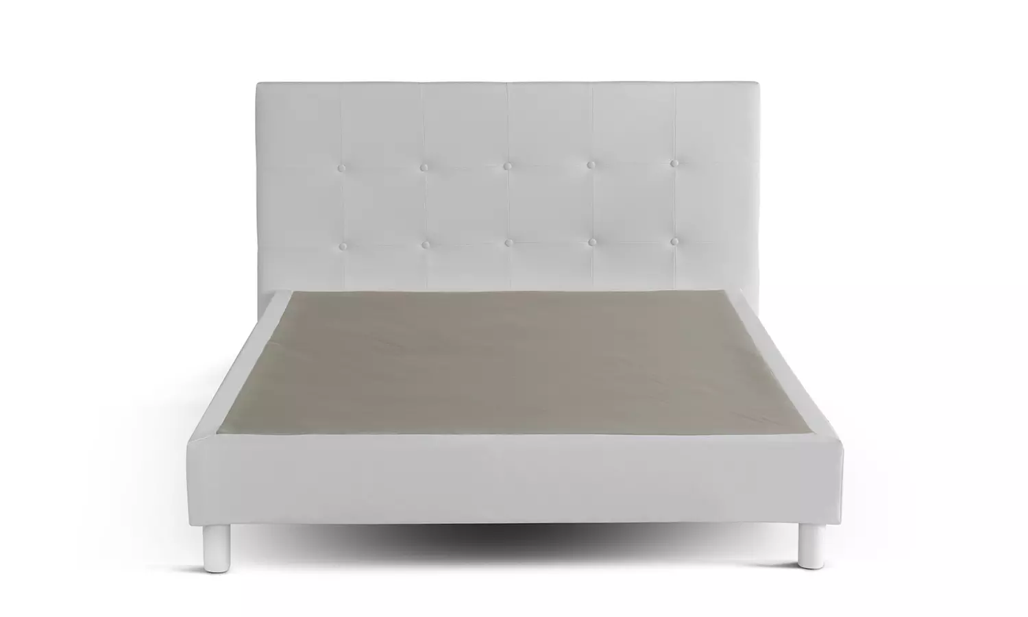 Lit fixe "Triomphe" en similicuir, matelas "Cosmos" en option