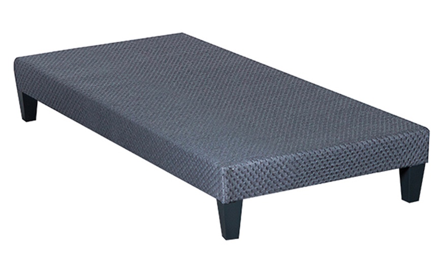 Image 2: Sommier tapissier en tissu gris, lattes extra larges
