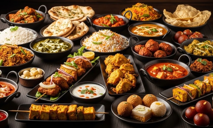 Image 1: Indisches 2-Gänge-Veggie-Menü mit Vor- &Hauptspeise für 1 - 4 Personen