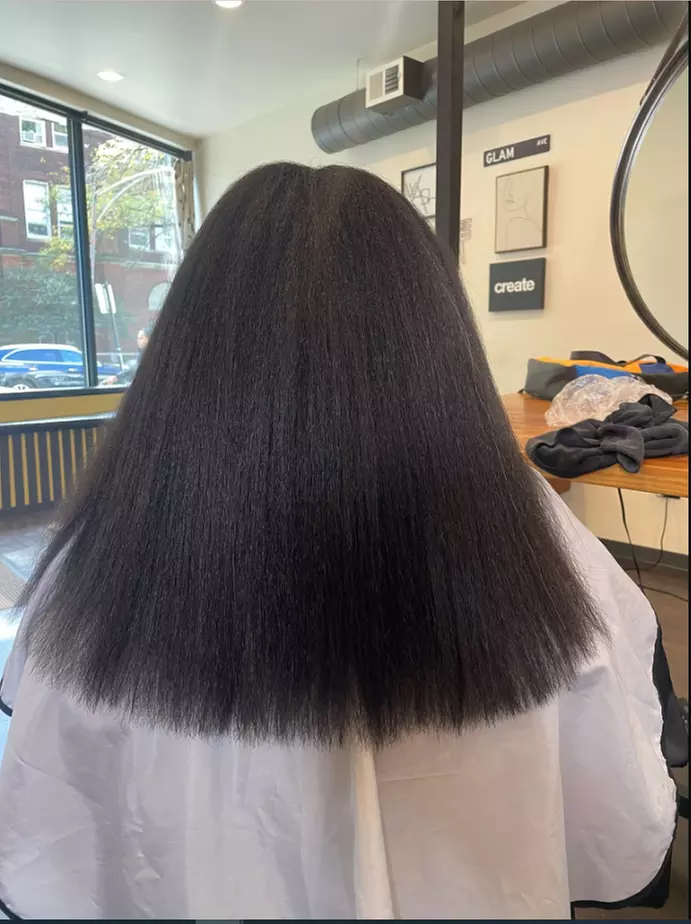 Shampoo, Blow dry, Trim + Silk Press for Smooth Hair!