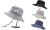 Windproof UV Protection Wide Birm Bucket Sun Hat for Fishing Hiking Garden Beach