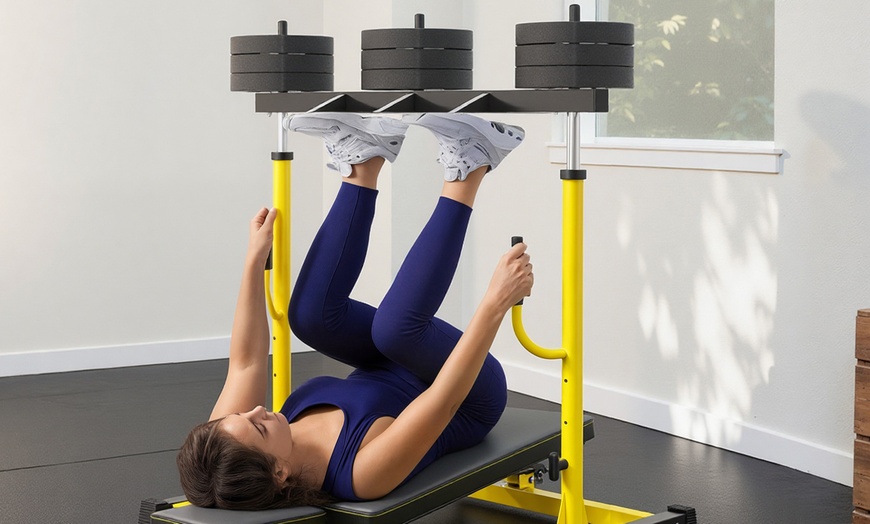 Image 4: SPORTNOW Vertical Leg Press Machine, Adjustable for All Heights