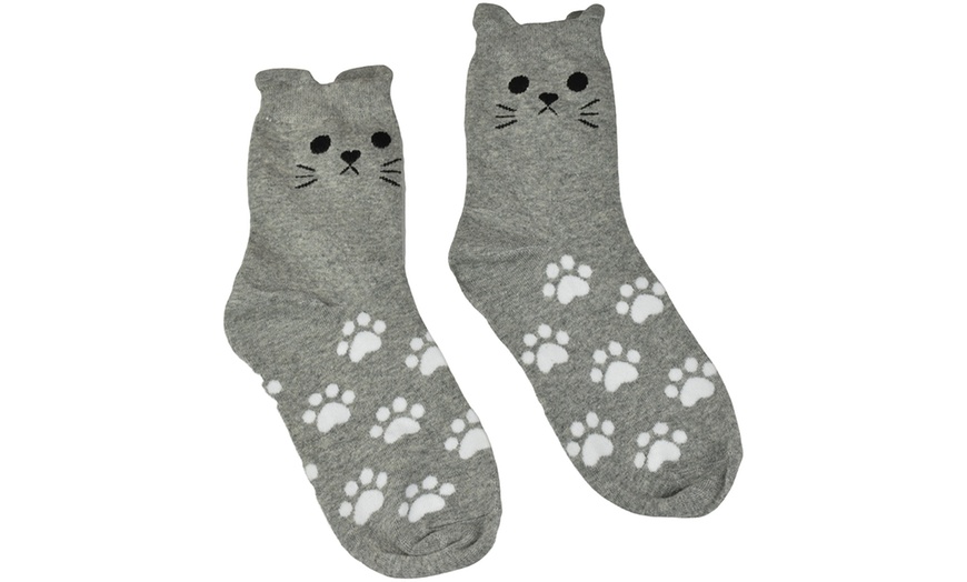 Image 4: Women's Cat Paw Socks Five-Pack