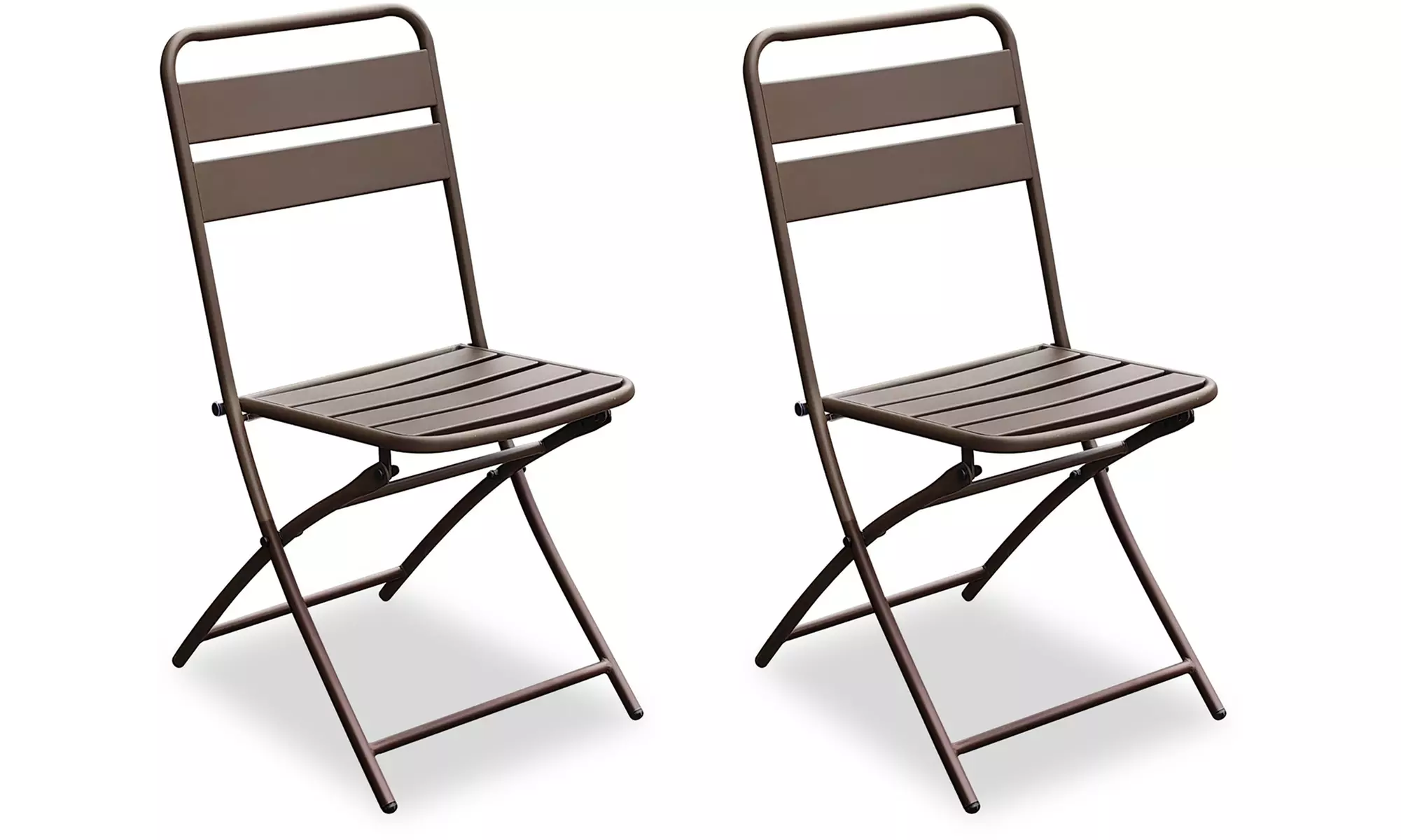 2 sedie pieghevoli in ferro a listelli Camillo Rigamonti