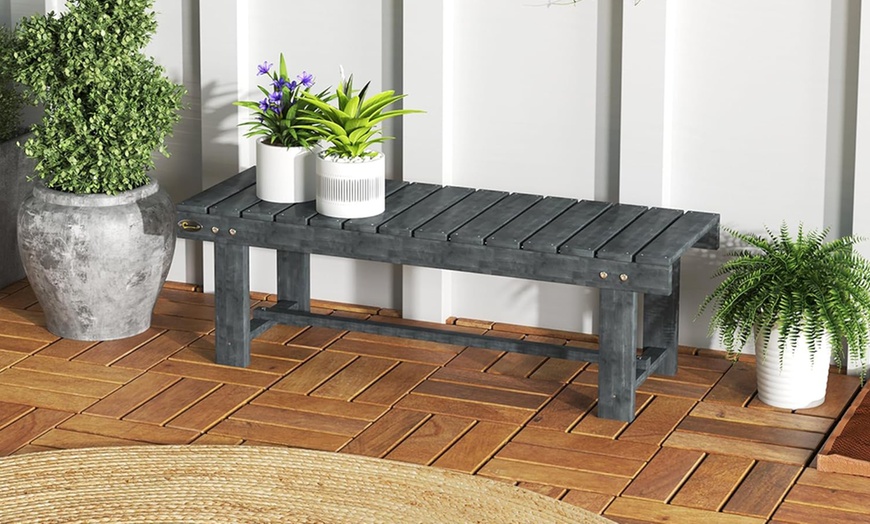 Image 10: Outsunny Outdoor Bench, Picnic, Wooden or Aluminium
