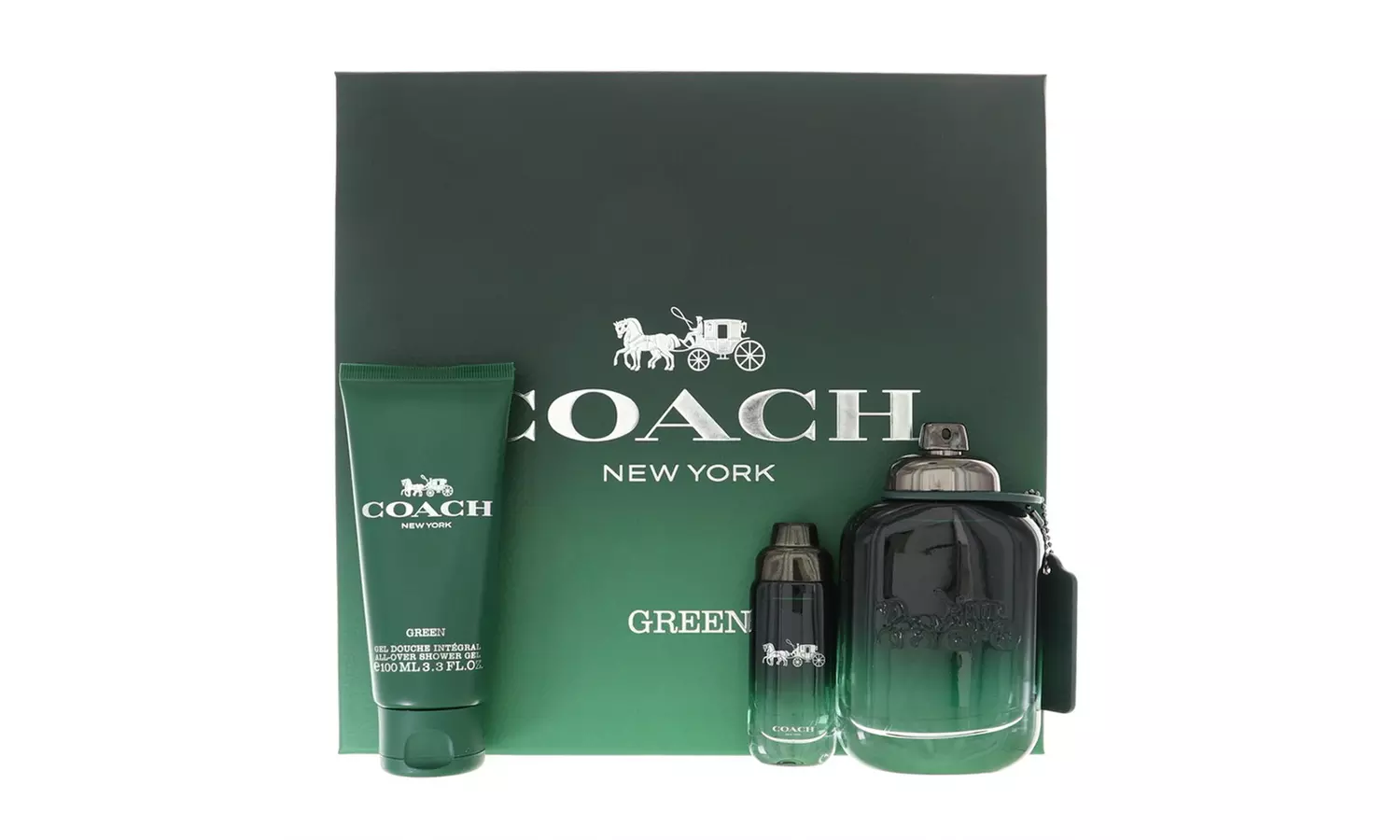 Coach New York Green Eau De Toilette 3 Piece Gift Set For Men