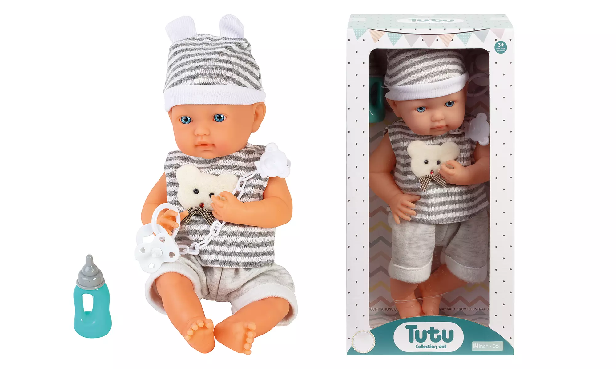 Poupon à dorloter de 36 cm avec ses accessoires, par WDK Partner - Primary Image