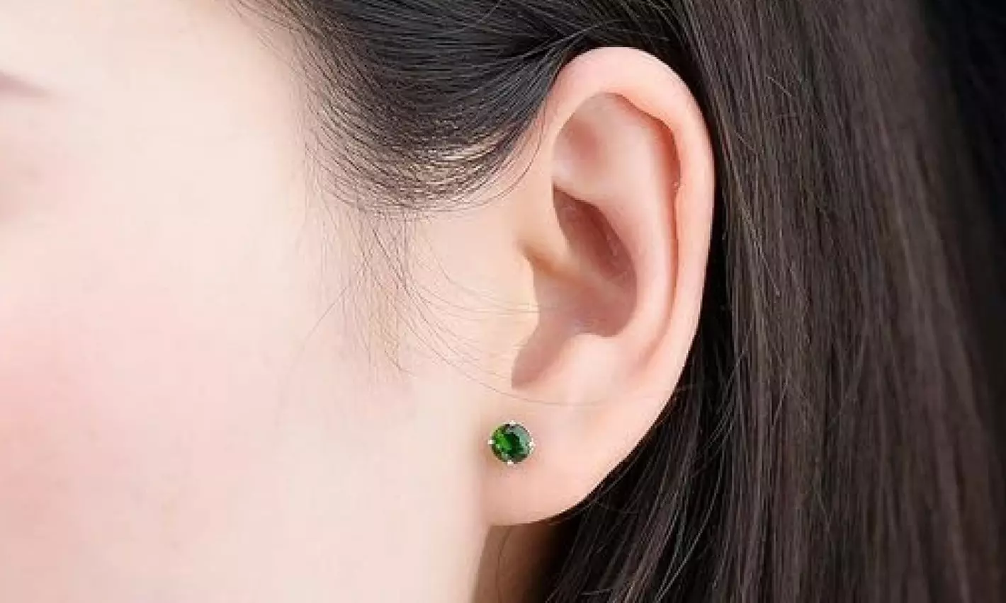Sterling Silver May Birthstone Stud Earring Collection Made With Swarovski