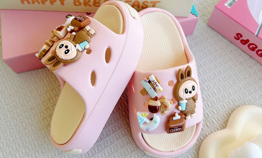 Image 7: Labubu-Inspired kids Cute Cartoon Slippers