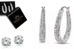 Inside Out Hoops With Free 2.00 CTTW Studs With Crystals From Swarovski  - Second Medium