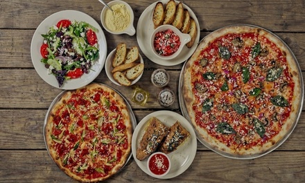 1 starter + 2  Medium Pizzas + 1 Dessert + 2 Drinks  for 2 - Salvation Pizza Kitchen And Bar Rainey St