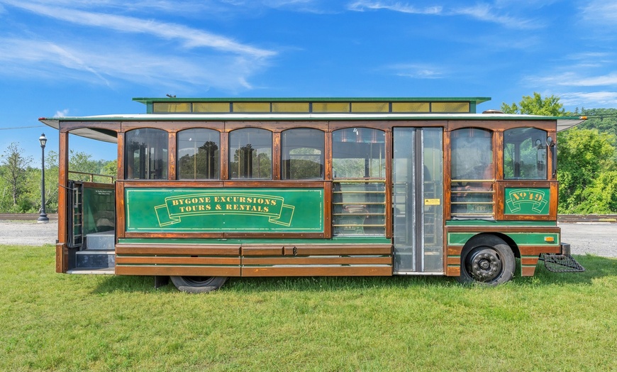 Image 1: Pints & Pinball Brewery Trolley Tour for One, Two, or Four People