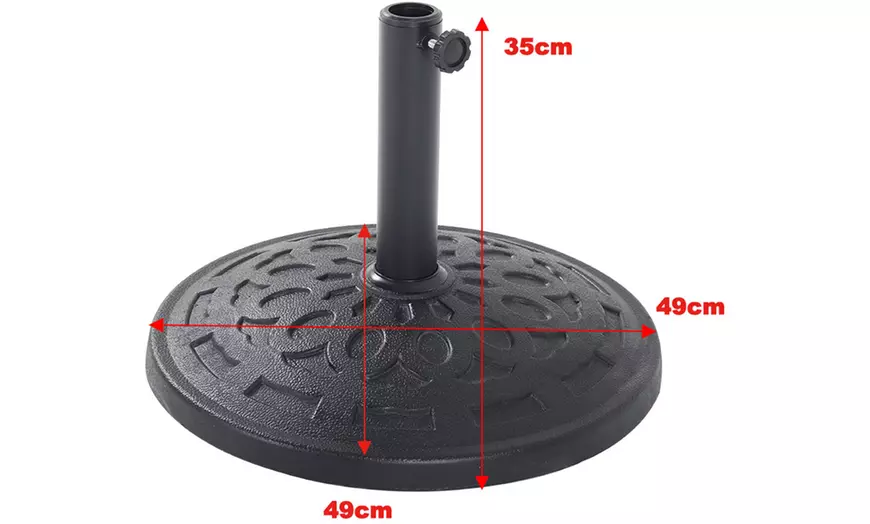 Image 19: Large 3m Black Rotating Outdoor Parasol with Multiple Base Styles