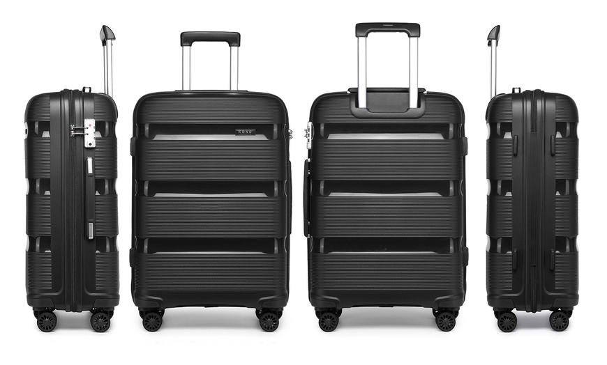Image 2: Kono 24-Inch Colourful PP Hardshell Suitcase with TSA Lock