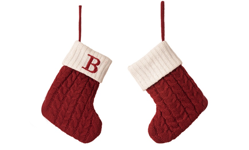Image 7: Letter Christmas Yarn Knitted Sock Pendant
