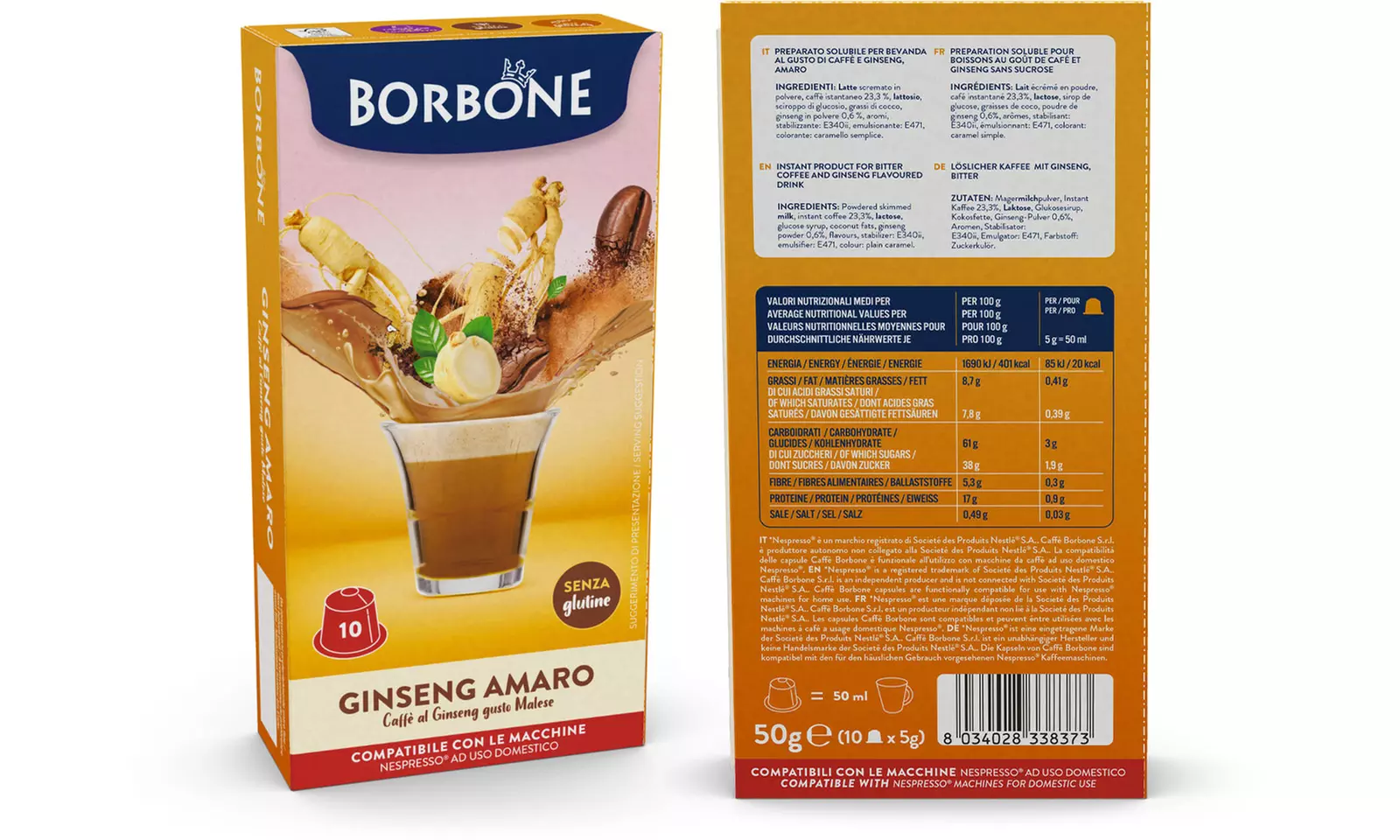 60 o 120 capsule Borbone compatibili con Nespresso