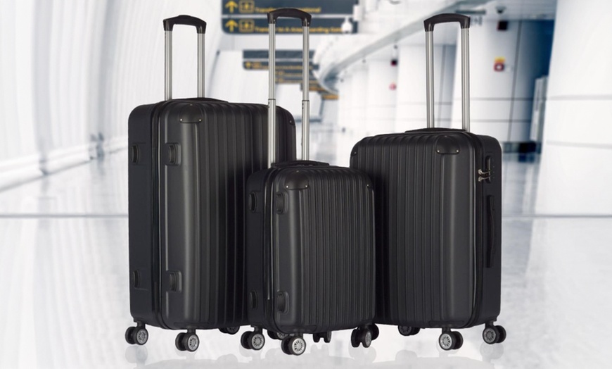 Image 8: Milano Premium 3pc ABS Hardcase luggage Set