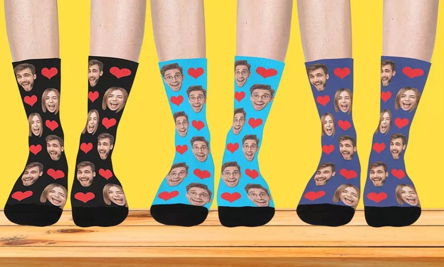 Image 9: Custom Photo Socks from Justyling — Perfect Graduation Gift (Up to 81% Off)