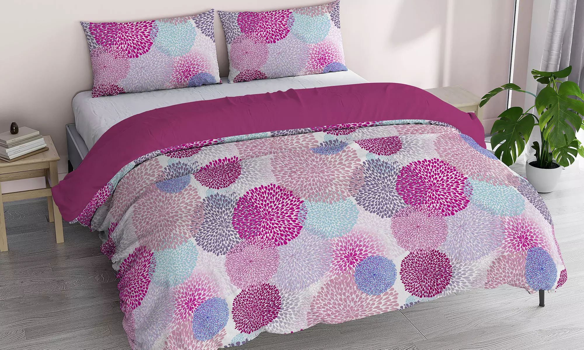 Ensemble de literie fantaisie, effet "peau de pêche"