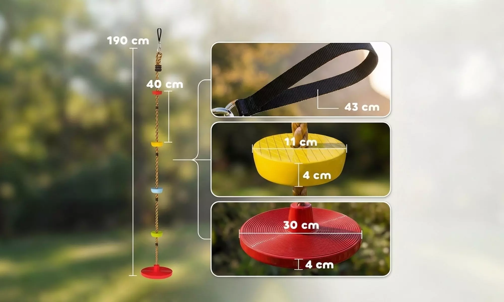 Aiyaplay Kids Tree Swing and Climbing Rope Kit with Disc Swing