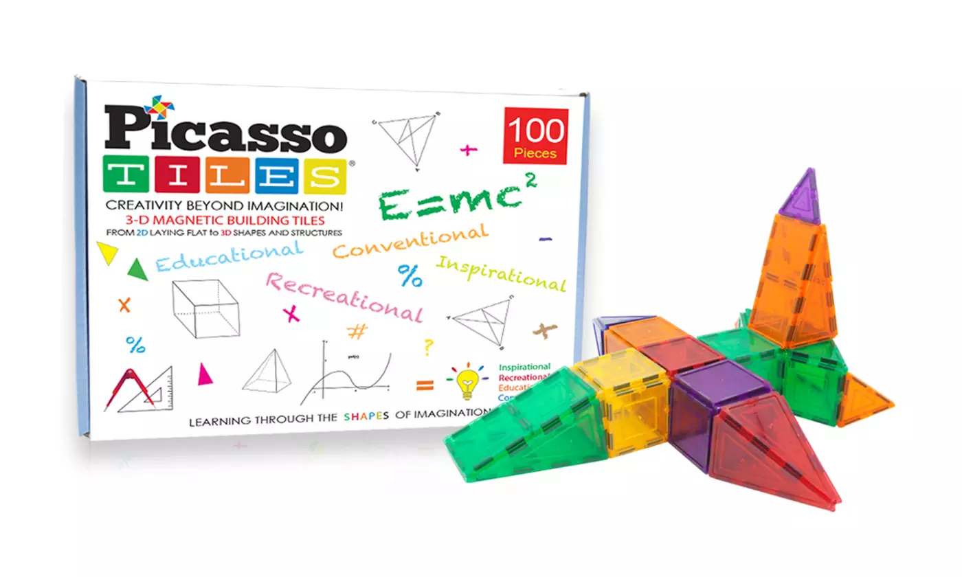PicassoTiles 3D Magnetic Building Block Set (60- or 100-Piece) - Primary Image