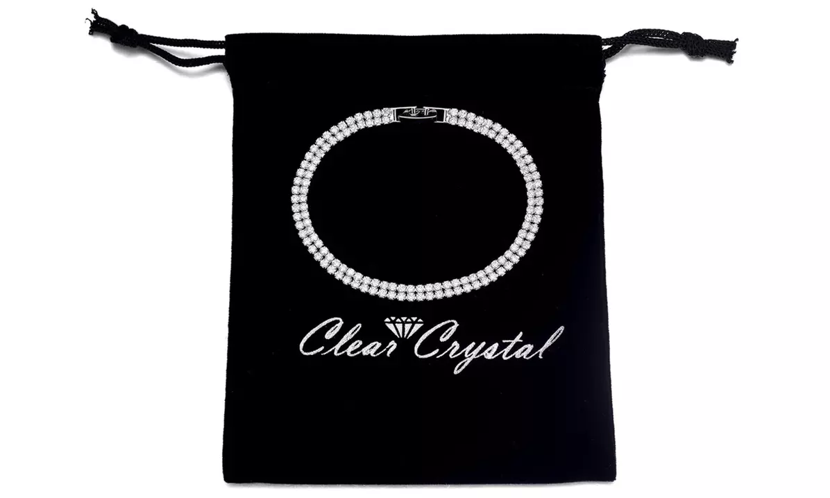 3 karaat 'Twin-Row' armband versierd met saffier gesimuleerde stenen