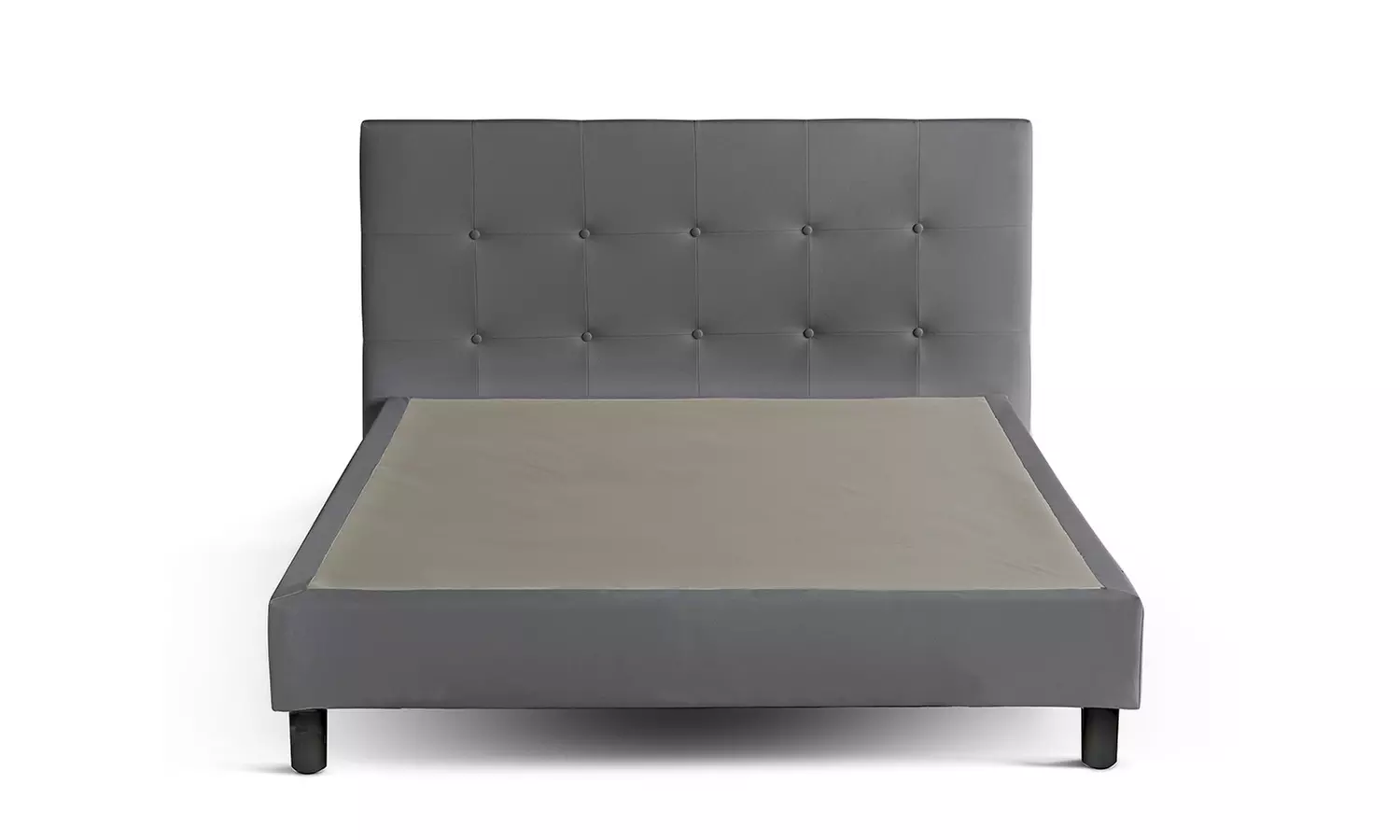 Lit fixe "Triomphe" en similicuir, matelas "Cosmos" en option