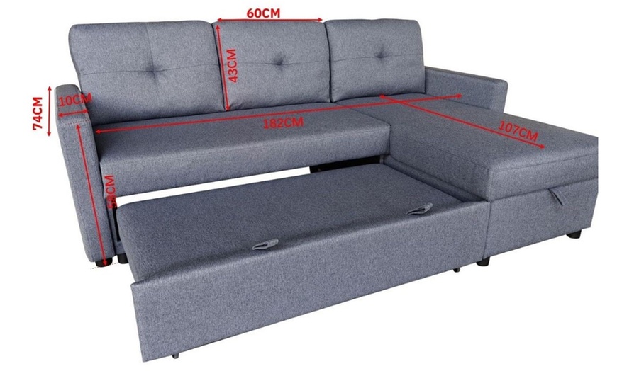 Image 3: Savona Three Seater Storage Sofa