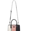 Image 22: Miss Lulu PU Leather Three-Tone Stitched Shoulder Handbag