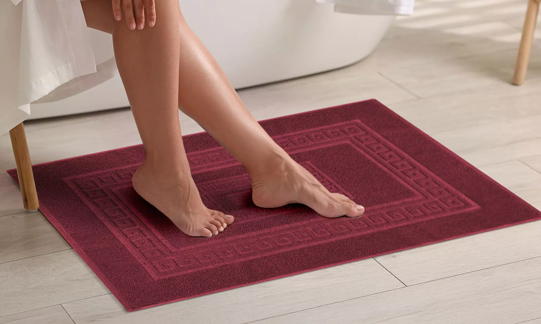 Alfombrilla de baño de tejido jacquard de alta absorción