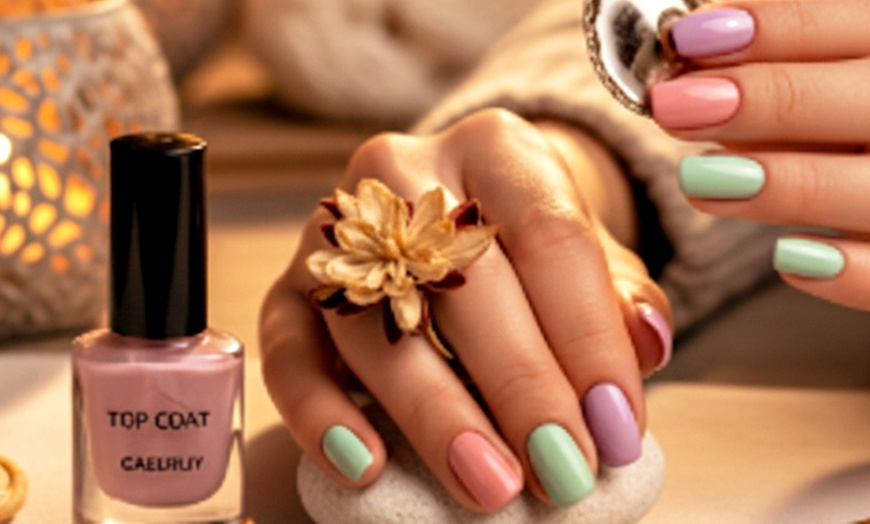 Image 2: Get Gel Manicure, or Regular Manicure and Pedicure + Essential Oil