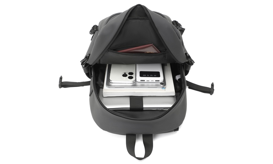 Image 29: KONO PVC Coated Water-Resistant Backpack Travel Business Laptop Bag