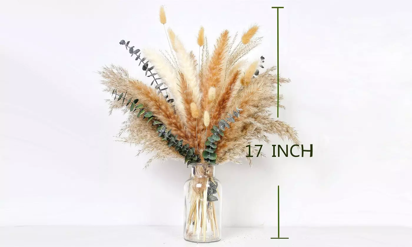 Natural Dried Flowers Pampas Grass Bunny Tails Bouquet Boho Wedding Table Decor