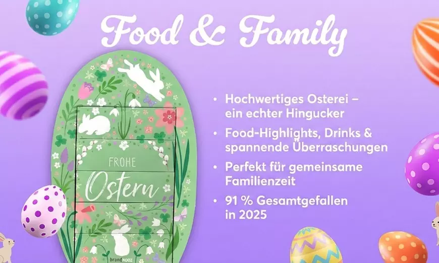 brandnooz XXL Osterei „Food und Wellness“ oder „Food und Family“