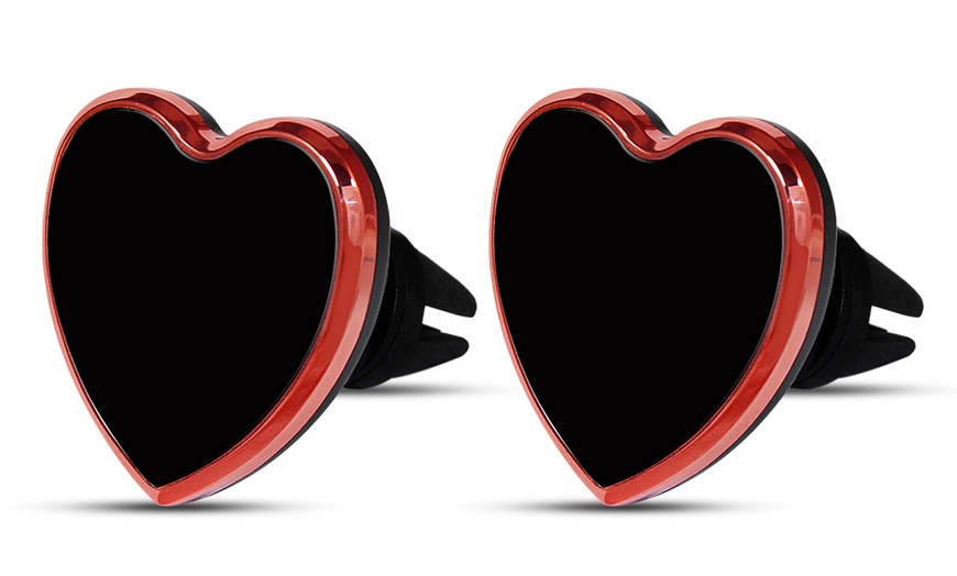 Image 10: One, Two or Three Heart-Shaped Car Magnet Phone Holders