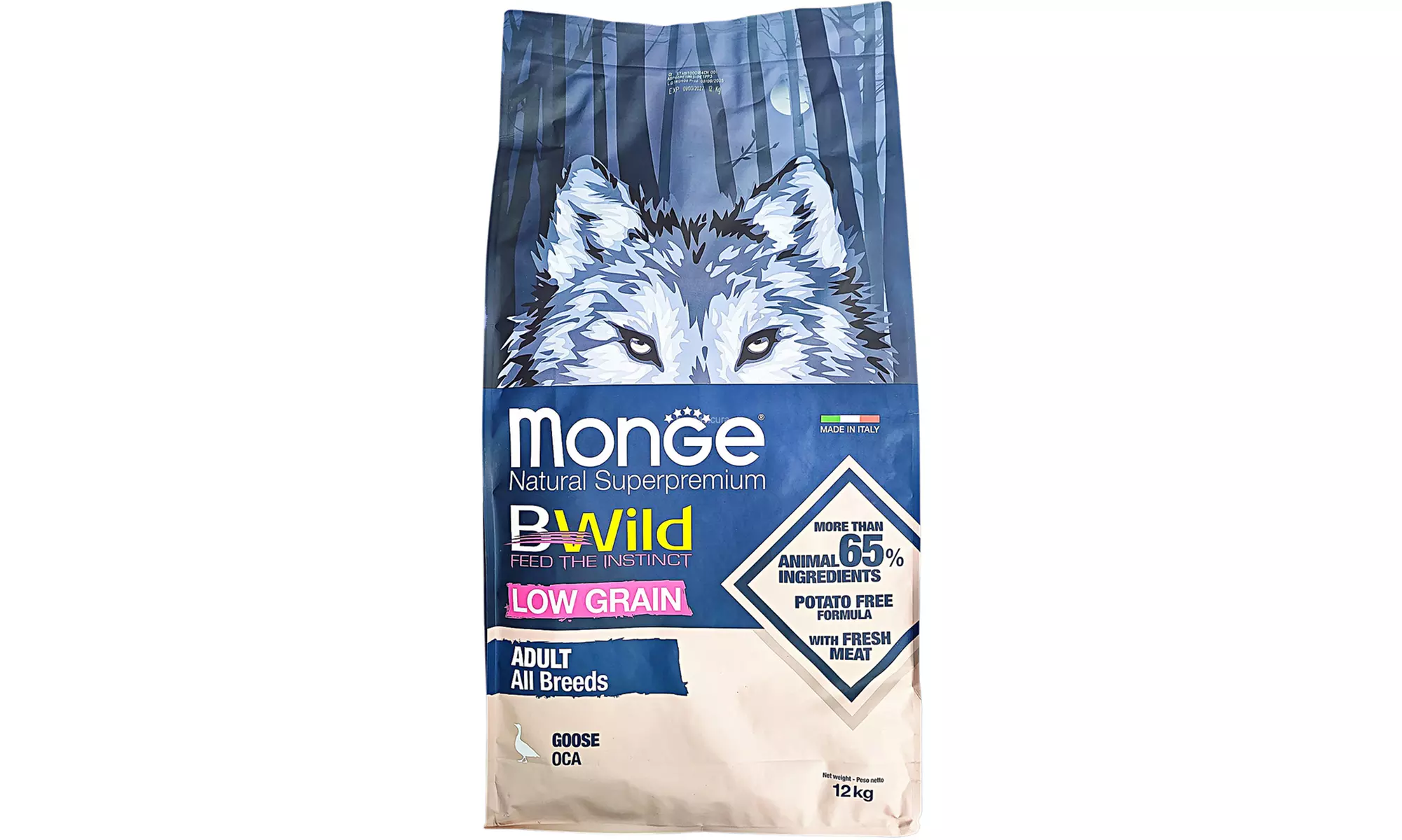 Alimento per cani cuccioli e adulti Monge Bwild Grain Free da 12 kg