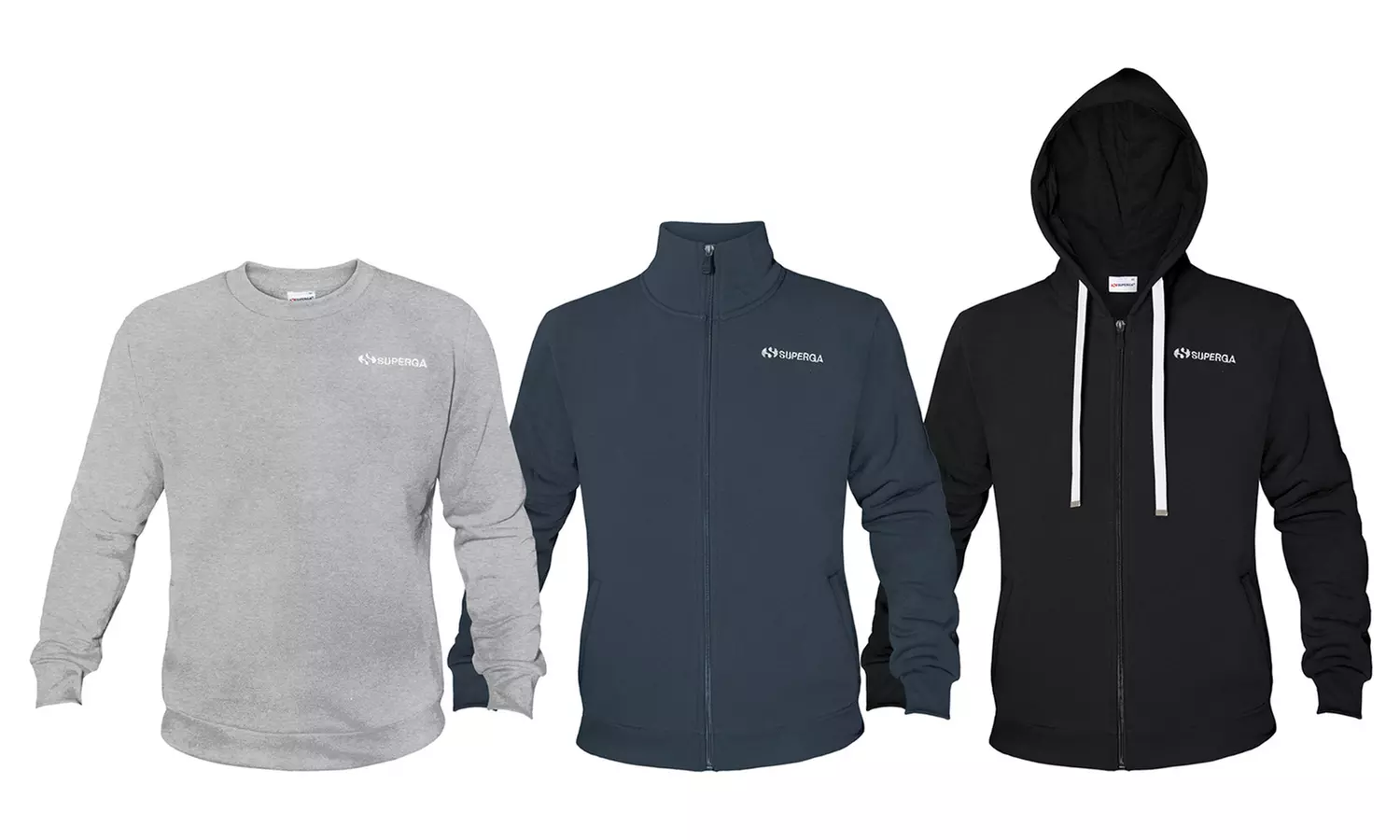 Felpa cotone felpato Superga da uomo, disponibile in 3 modelli, 3 colori e dalla M alla XXL