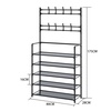 Image 10: Multi-Tier Metal Shoe Rack with Coat Hooks 