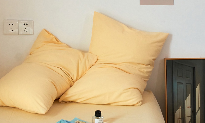 Image 60: Pure Cotton 2 Piece Pillowcase Set