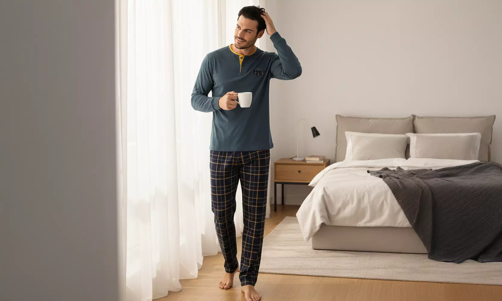 Navigare Herren-Pyjama aus Baumwolle