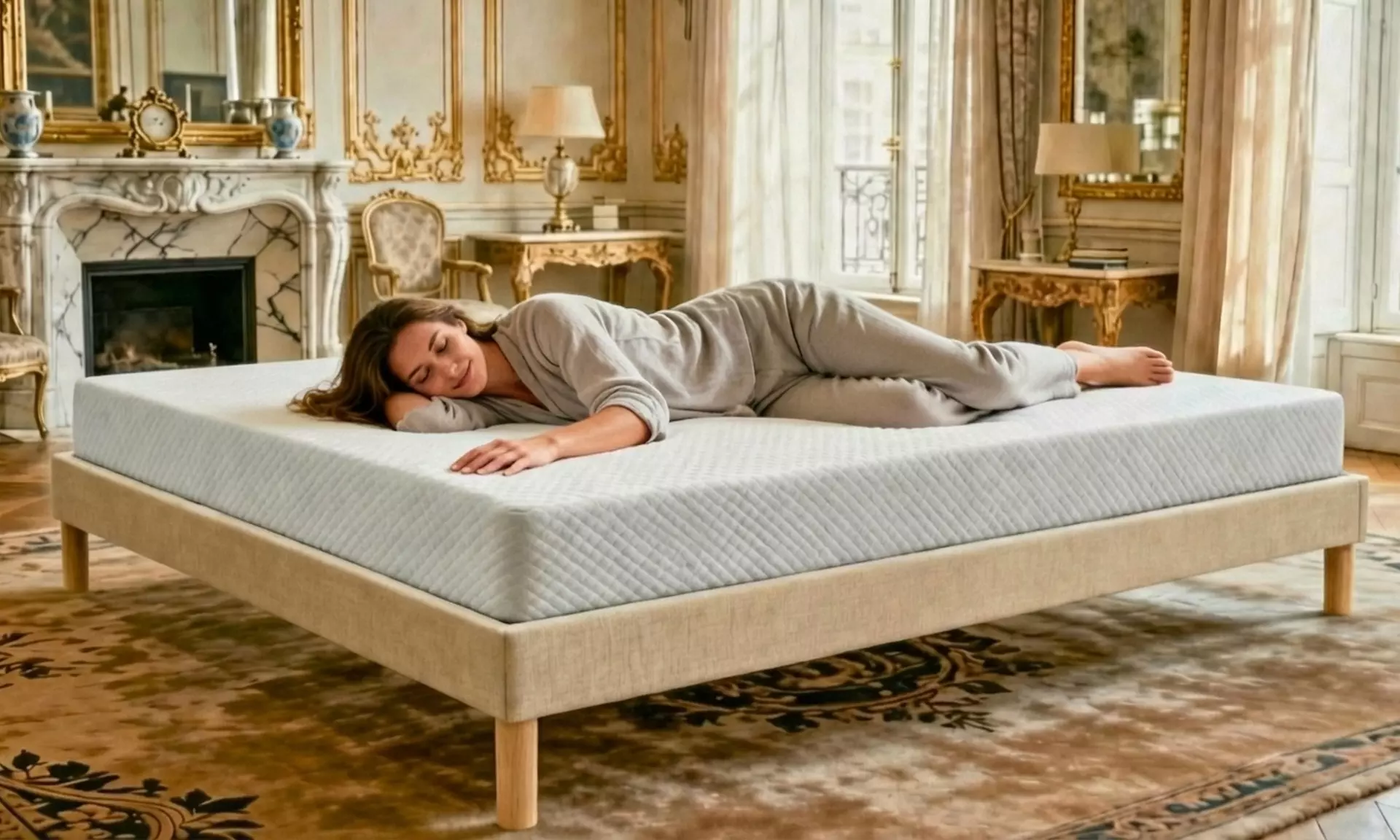 Lattenrost mit beweglichen Latten und Fichtenholzrahmen