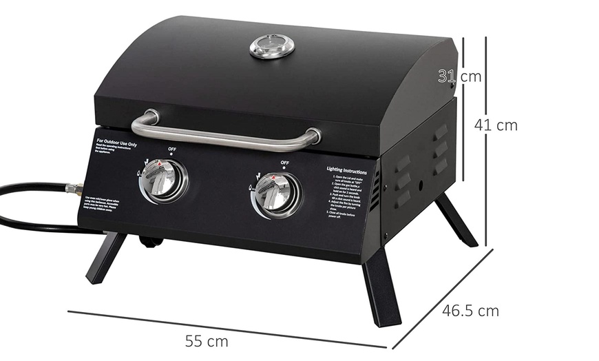 Image 18: Outsunny Tabletop BBQ Grill